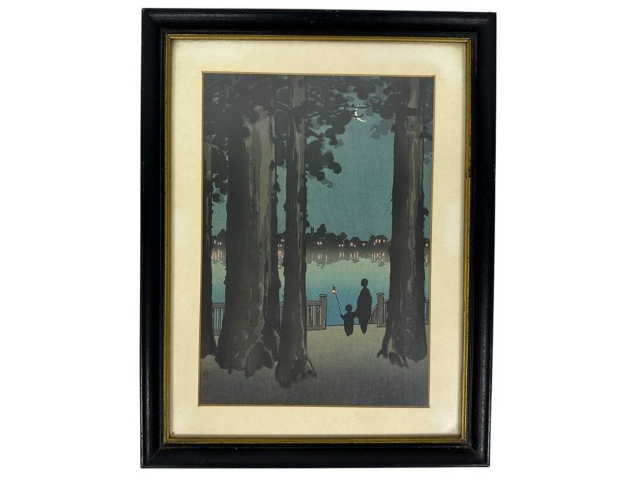 Vintage Shoda Koho (1871-1946, Japan) Japanese Woodblock Print Titled 'Ueno Park' 7 X 10 Framed 10 X 13 [Photo 2]
