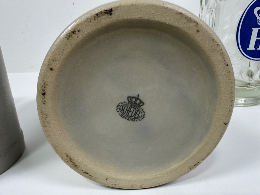 (4) German 1L Beer Steins Including Berlin Checkpoint Charlie Stein [Photo 8]