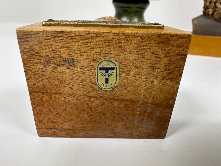 Pair Of Small Toriart Anri Italy Busts Of Beethoven & Bach And Beethoven Plaster Bust 11H [Photo 5]