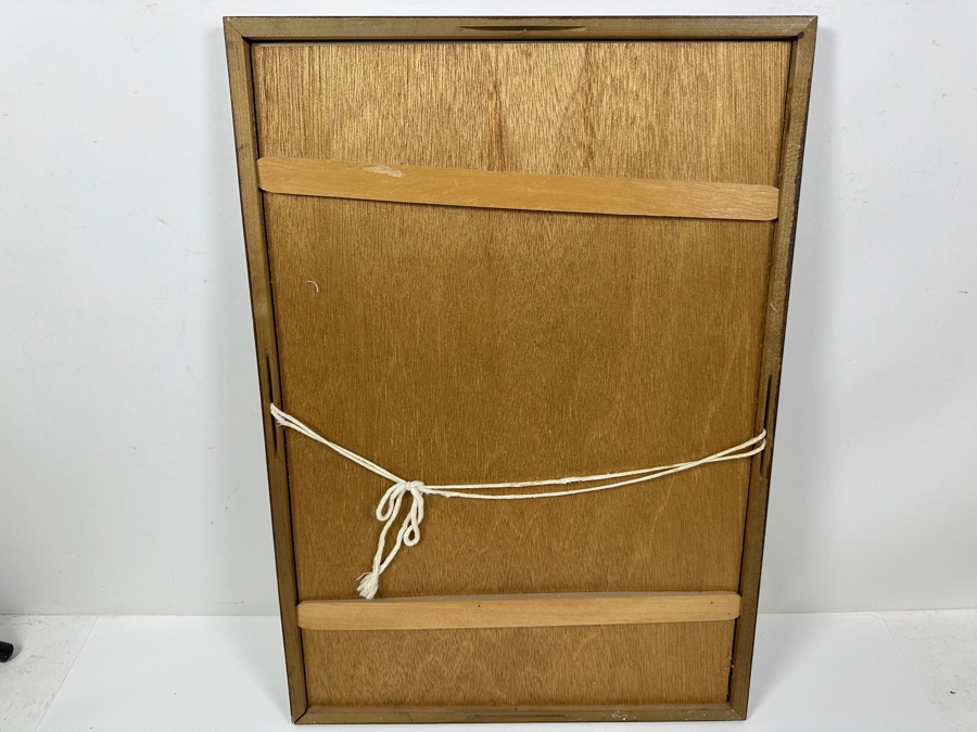 Kaoru Kawano (1916-1965, Japan) Japanese Woodblock Print Titled 'Dream / Girl With Flowers' 9 X 14 Framed 14 X 20 [Photo 9]