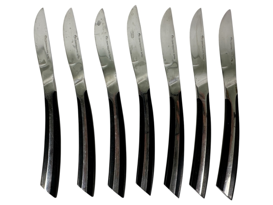 Set Of (7) Japanese Eldan Stainless Steel Steak Knives