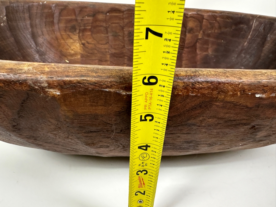 Large Carved Wooden Oval Bowl 23W X 14D X 6H [Photo 7]