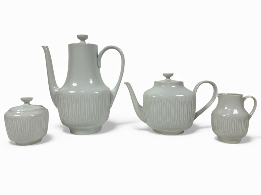 Vintage Mid-Century Modern Lorenz Hutschenreuther White Porcelain Coffee And Tea Service