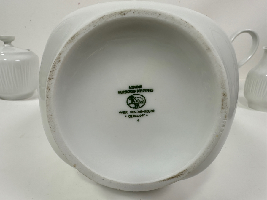 Vintage Mid-Century Modern Lorenz Hutschenreuther White Porcelain Coffee And Tea Service [Photo 6]