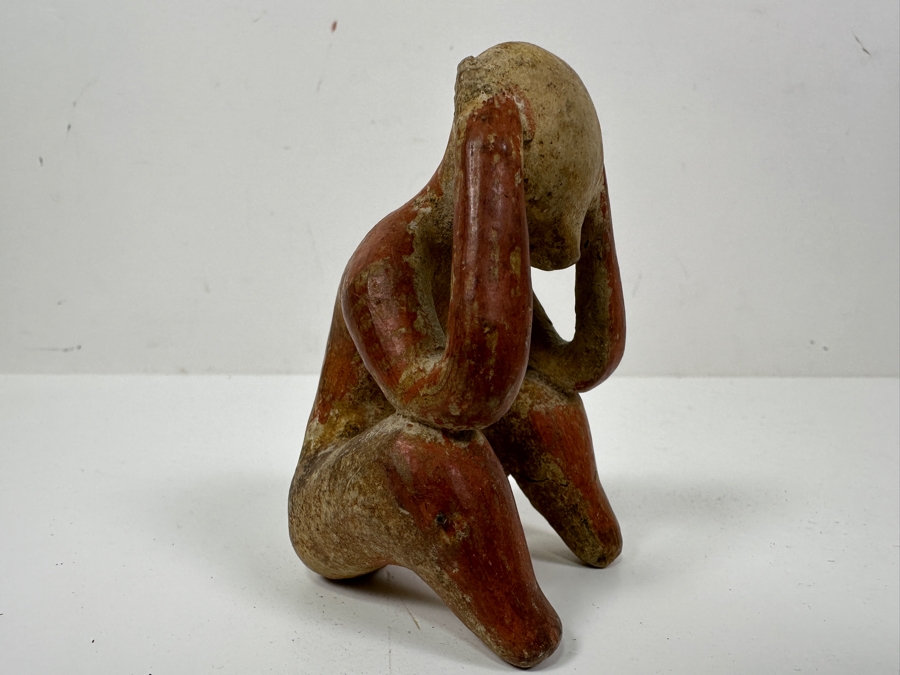 Ancient Terracotta Seated Figure From The Nayarit Culture In West Coast Mexico 3.5'H [Photo 2]