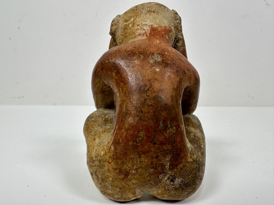 Ancient Terracotta Seated Figure From The Nayarit Culture In West Coast Mexico 3.5'H [Photo 4]