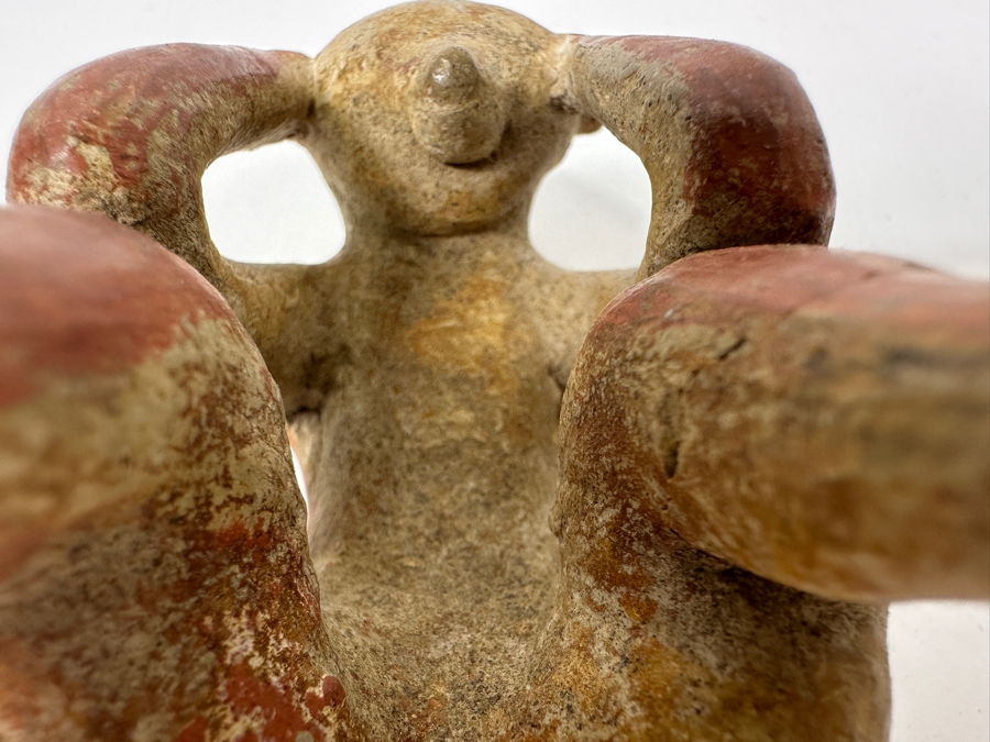 Ancient Terracotta Seated Figure From The Nayarit Culture In West Coast Mexico 3.5'H [Photo 9]