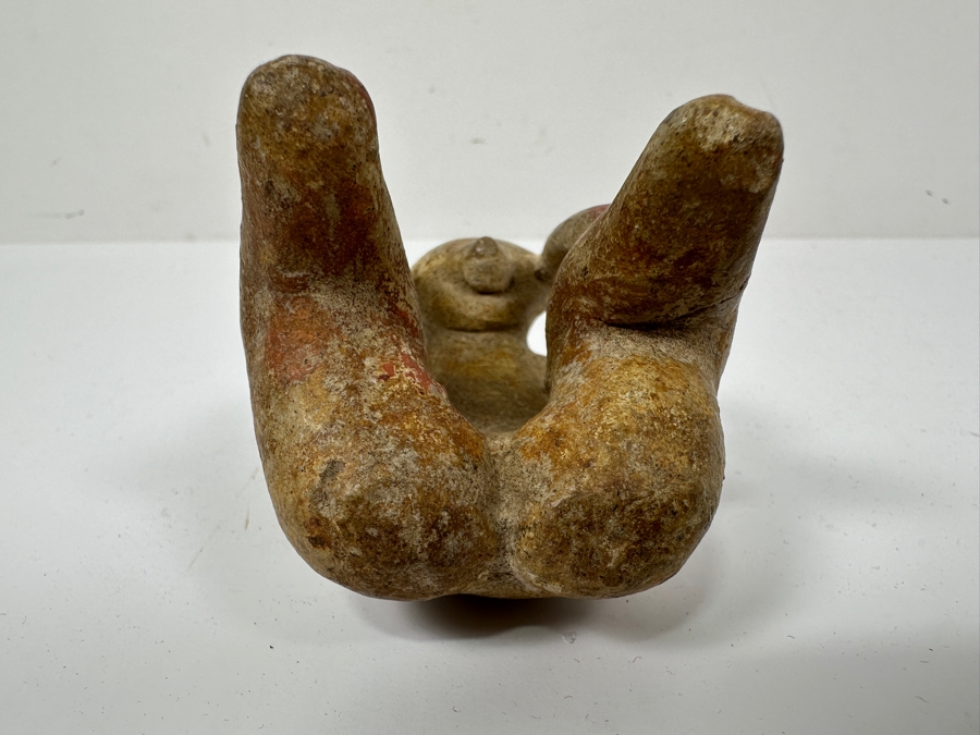 Ancient Terracotta Seated Figure From The Nayarit Culture In West Coast Mexico 3.5'H [Photo 6]