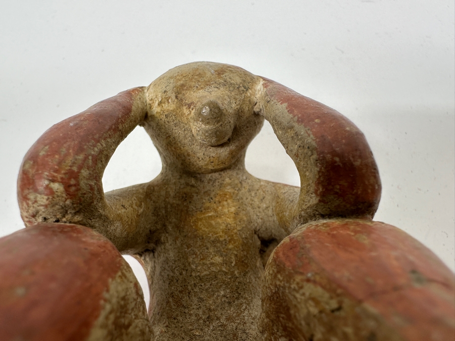Ancient Terracotta Seated Figure From The Nayarit Culture In West Coast Mexico 3.5'H [Photo 8]