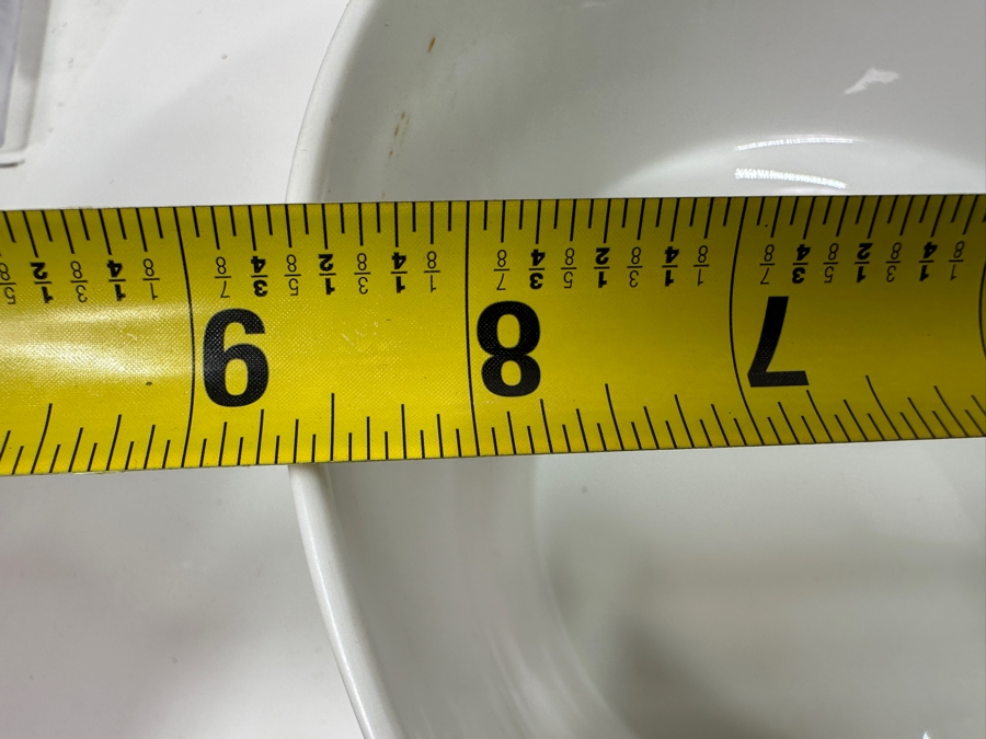 Vintage Mid-Century Modern Lorenz Hutschenreuther White Serving Bowls (2) 8.5'W, (1) 7.75'W & (1) Cup With Attached Plate [Photo 7]