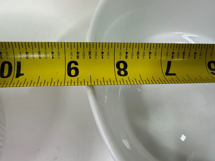 Vintage Mid-Century Modern Lorenz Hutschenreuther White Serving Bowls (2) 8.5'W, (1) 7.75'W & (1) Cup With Attached Plate [Photo 8]