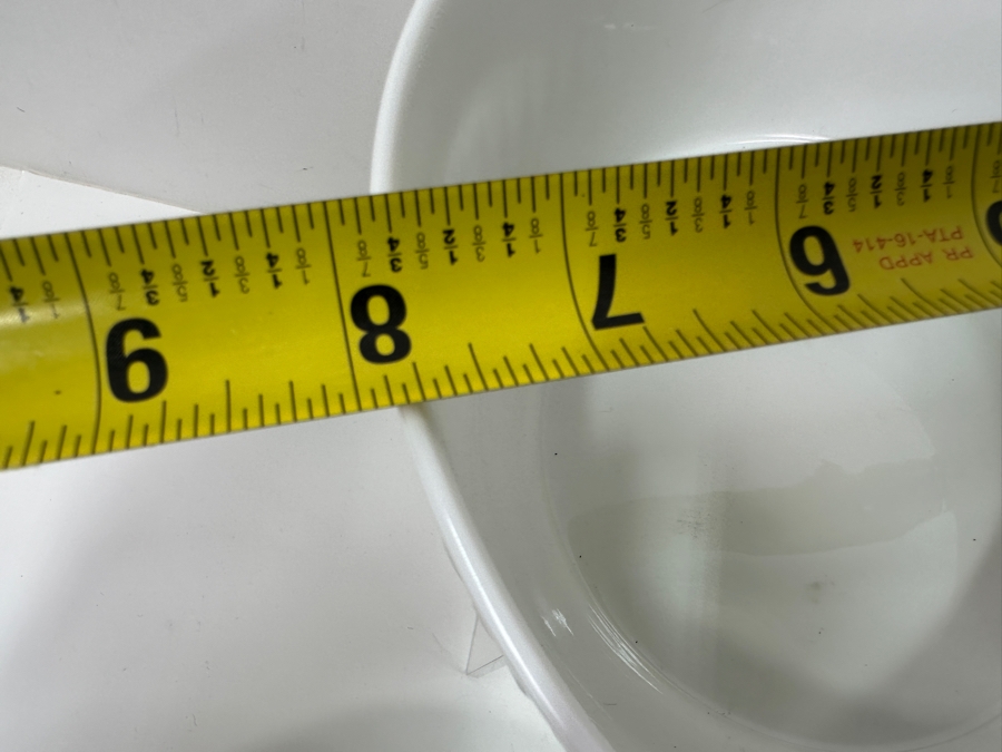 Vintage Mid-Century Modern Lorenz Hutschenreuther White Serving Bowls (2) 8.5'W, (1) 7.75'W & (1) Cup With Attached Plate [Photo 9]