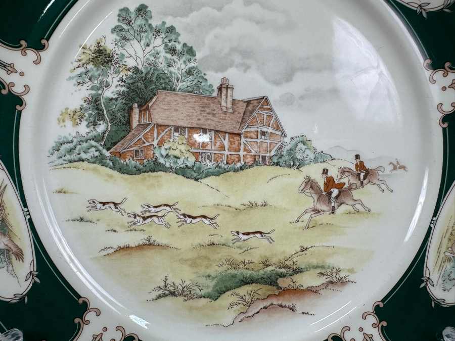 (8) Noritake Keltcraft Dinner Plates Ireland Pursuit Pattern And Wicklow Green Pattern 10.5'W [Photo 5]