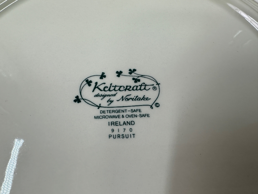 (8) Noritake Keltcraft Dinner Plates Ireland Pursuit Pattern And Wicklow Green Pattern 10.5'W [Photo 7]