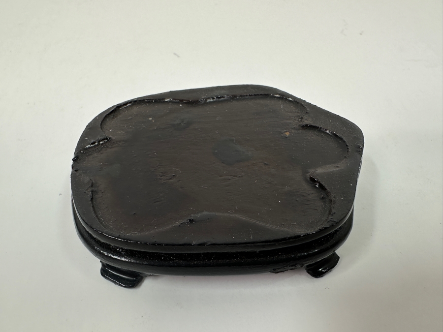 Hand Carved Lapis Lazuli & Quartz Turtle Figurine With Wooden Stand 2.5'L [Photo 7]