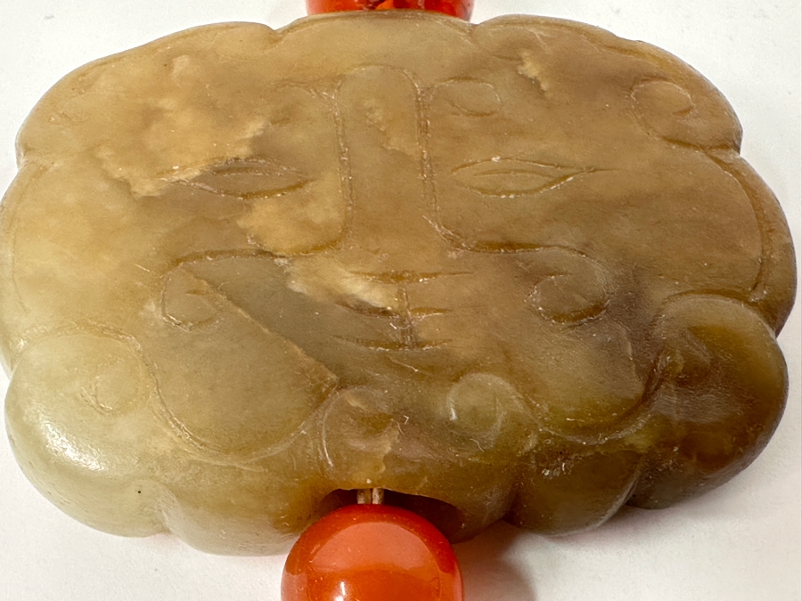 Vintage Chinese Carved Stone / Jade Pendant 3.5'L [Photo 2]