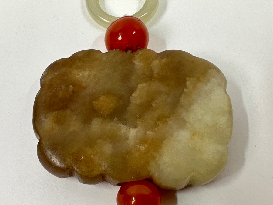 Vintage Chinese Carved Stone / Jade Pendant 3.5'L [Photo 4]