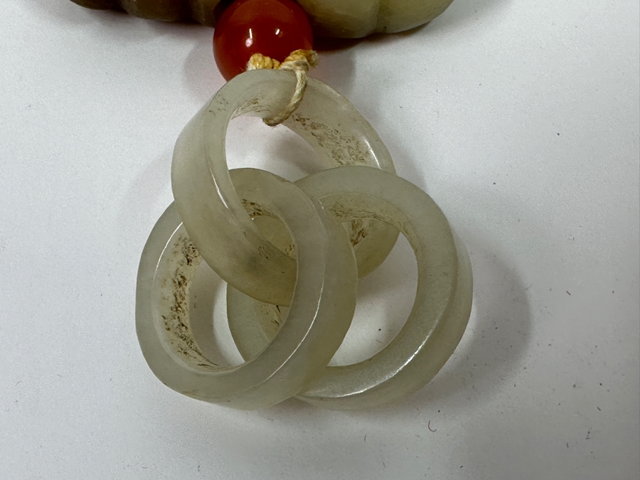 Vintage Chinese Carved Stone / Jade Pendant 3.5'L [Photo 5]