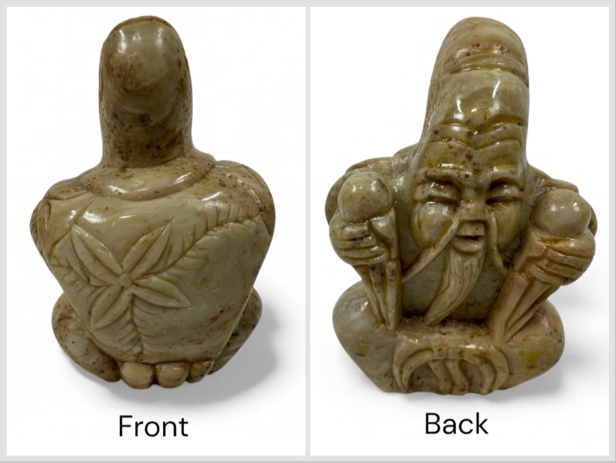 Carved Stone Turtle Figurine 2'L