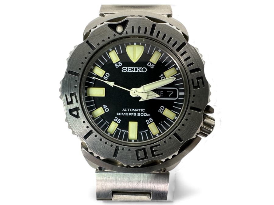 Seiko 'Black Monster' Automatic Diver's Watch Model 7S26-0351