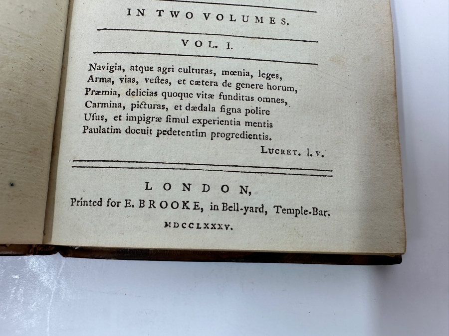 Rare Antique 1785 Leather Bound 2-Volume Book Set Remarks Upon The History Of The Landed And Commercial Policy Of England From The Invasion Of The Romans To The Accession Of James The First Published London Printed E. Brooke [Photo 7]