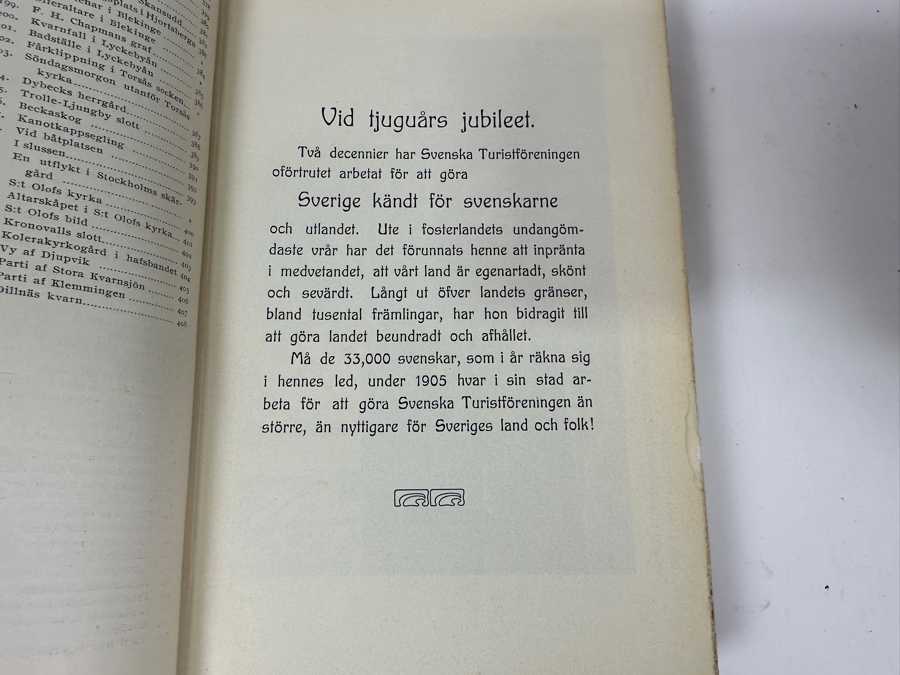 Antique Leatherbound Books Volumes Swedish Tourist Association Yearbooks Stockholm For The Years: 1905, 1912, 1921, 1922, 1923 & 1925 [Photo 4]
