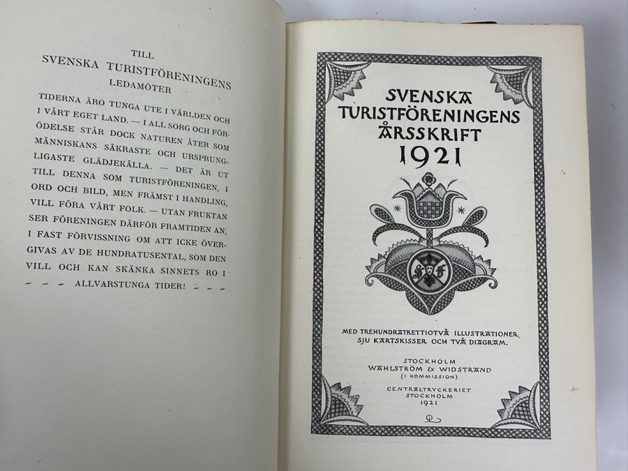 Antique Leatherbound Books Volumes Swedish Tourist Association Yearbooks Stockholm For The Years: 1905, 1912, 1921, 1922, 1923 & 1925 [Photo 9]