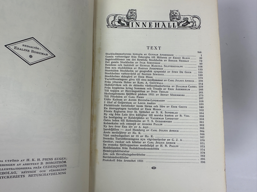 Antique Leatherbound Books Volumes Swedish Tourist Association Yearbooks Stockholm For The Years: 1905, 1912, 1921, 1922, 1923 & 1925 [Photo 11]