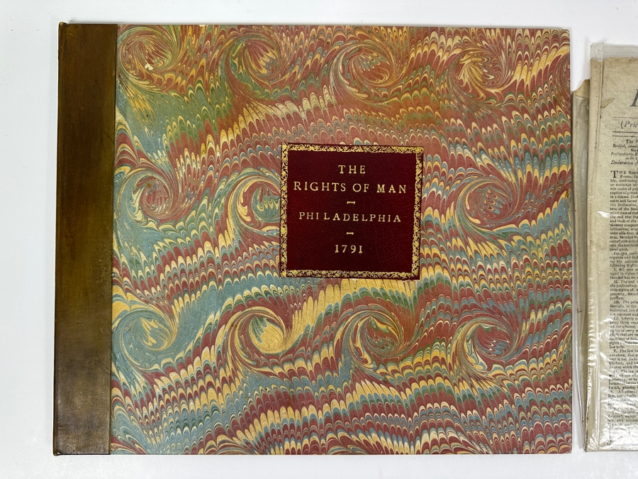 Rare Antique 1791 'Credo Of The New Age' By Product Of The American Revolution First American Printing Of The French Constitution 'Declaration Of The Rights Of Man' France National Assembly Housed In A Calf Case Printed By John Dunlap Philadelphia [Photo 2]