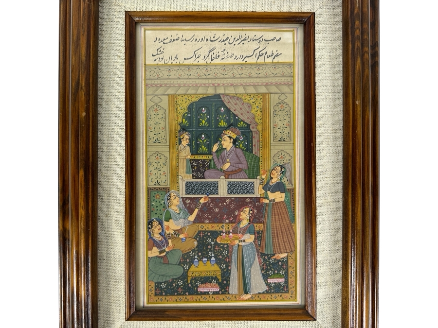Original Hand Painted Indian Miniature Painting 6 X 10 Framed 11 X 15