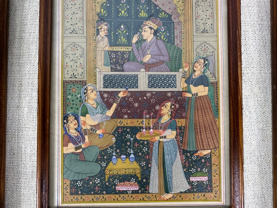 Original Hand Painted Indian Miniature Painting 6 X 10 Framed 11 X 15 [Photo 5]