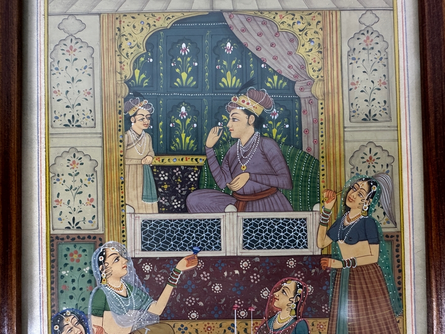 Original Hand Painted Indian Miniature Painting 6 X 10 Framed 11 X 15 [Photo 4]