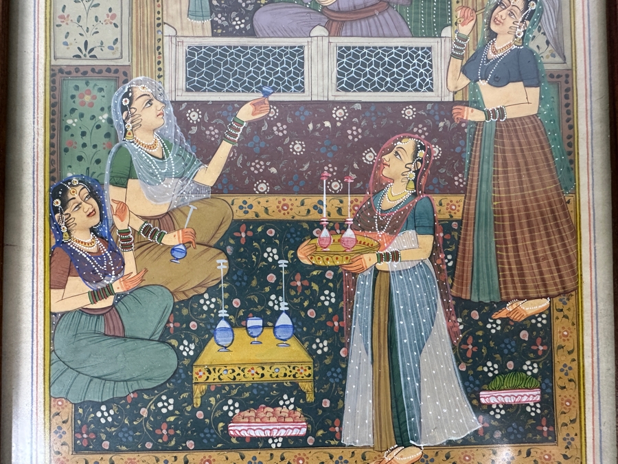 Original Hand Painted Indian Miniature Painting 6 X 10 Framed 11 X 15 [Photo 6]