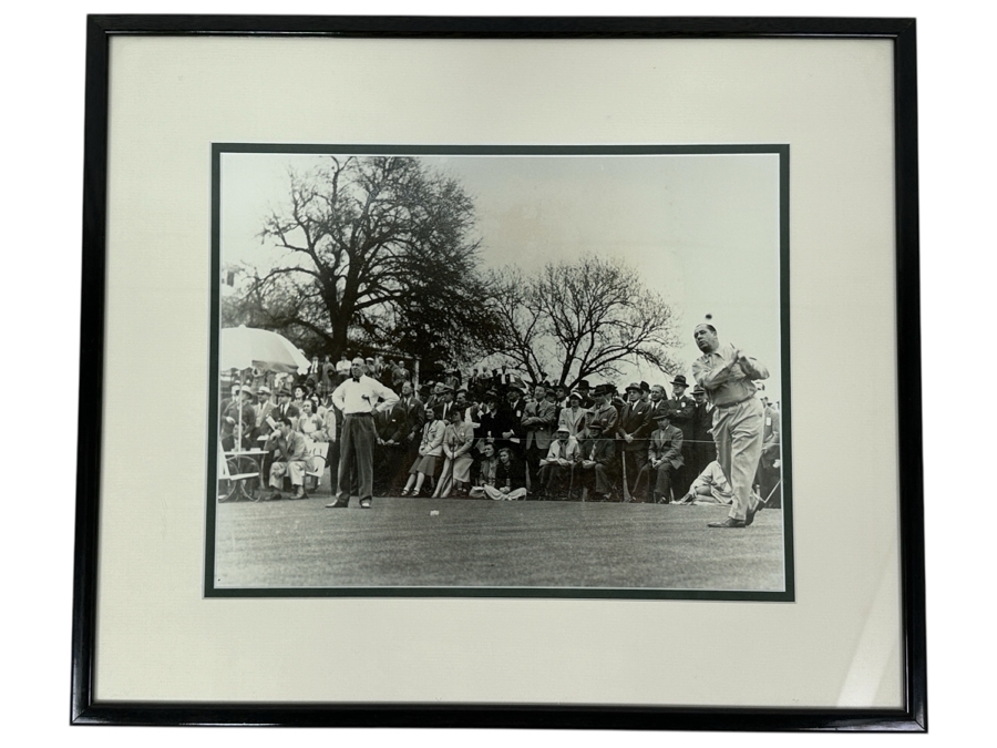 Vintage B&W Photograph Of Professional Golfer Ben Hogan Shot By Frank Christian During The Masters Golf Tournament 14' X 11' Framed 20' X 17' [Photo 2]