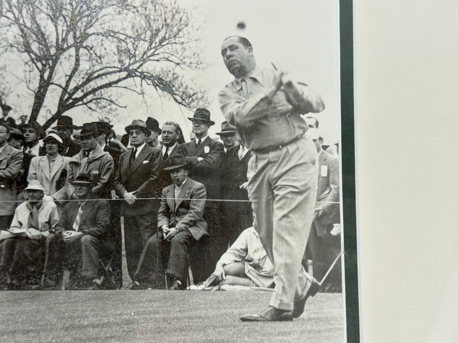 Vintage B&W Photograph Of Professional Golfer Ben Hogan Shot By Frank Christian During The Masters Golf Tournament 14' X 11' Framed 20' X 17' [Photo 3]