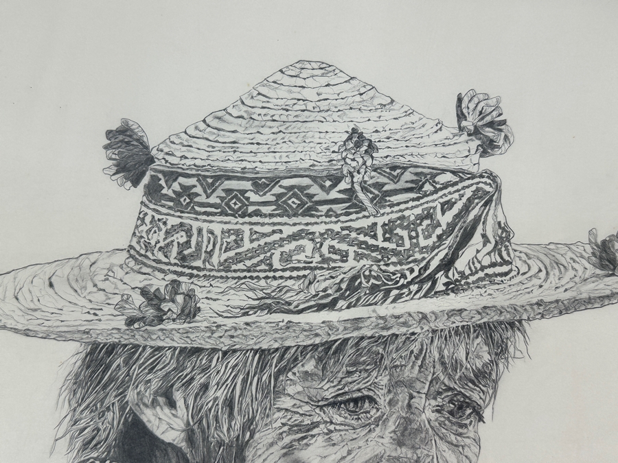 Original Pencil Portrait Drawing On Paper Signed Lower Left Patella 12 X 18 Framed 18 X 24 [Photo 4]