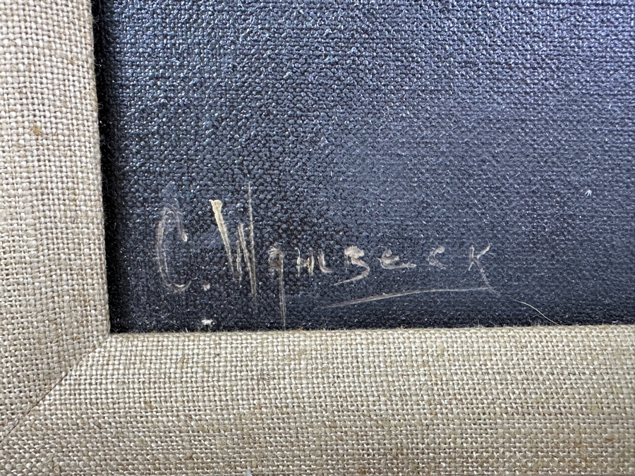 Carlo Wahlbeck (B. 1933, California/Sweden) Original Portrait Painting On Canvas Signed Lower Left And Verso Titled 'Child' 8 X 10 Framed 16.5 X 18.5 [Photo 4]