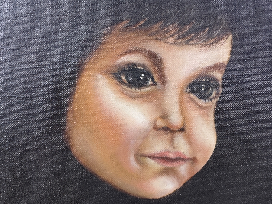 Carlo Wahlbeck (B. 1933, California/Sweden) Original Portrait Painting On Canvas Signed Lower Left And Verso Titled 'Child' 8 X 10 Framed 16.5 X 18.5 [Photo 3]