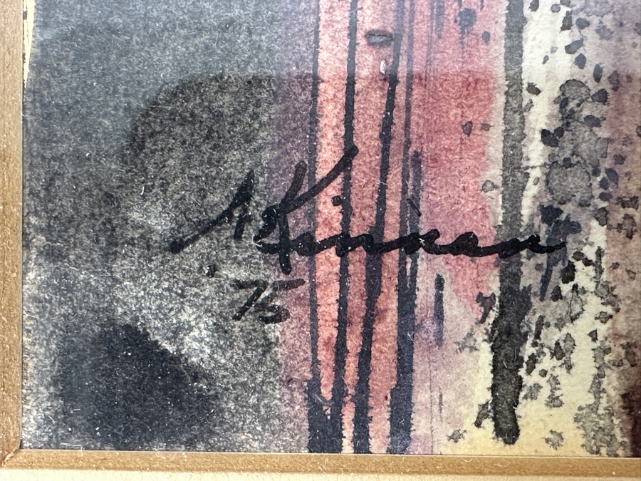 Pair Of Vintage 1975 Watercolor Paintings On Paper Artist Signed 8 X 10 Framed 13 X 15 [Photo 6]