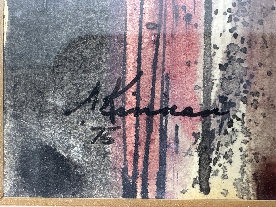 Pair Of Vintage 1975 Watercolor Paintings On Paper Artist Signed 8 X 10 Framed 13 X 15 [Photo 5]