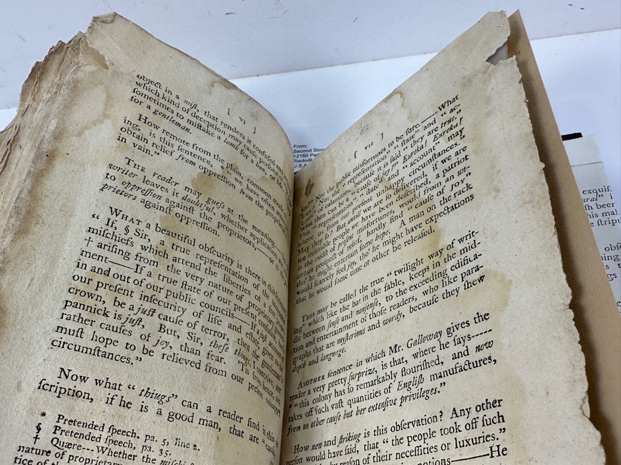 Rare Antique 1764 Book A Reply To A Piece Called The Speech Of Joseph Galloway, Esquire By John Dickinson Purchased From Second Story Books Via Abe Books - See Book Description In Photos And Original Book Listing [Photo 15]