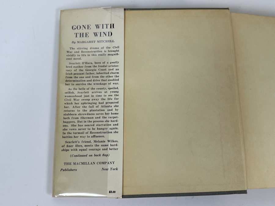 Rare First Printing Of Gone With The Wind By Margaret Mitchell With The Original First Printing Dust Jacket May, 1936 Date - Book In Excellent Condition - Original Dust Jacket Has Some Damage Estimate $5,000-$8,000 [Photo 3]