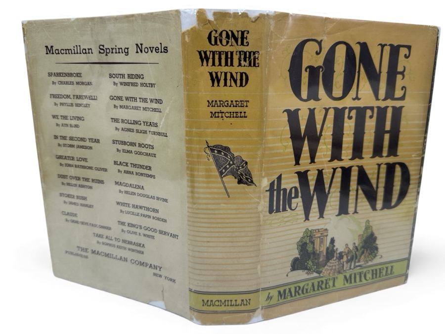 Rare First Printing Of Gone With The Wind By Margaret Mitchell With The Original First Printing Dust Jacket May, 1936 Date - Book In Excellent Condition - Original Dust Jacket Has Some Damage Estimate $5,000-$8,000
