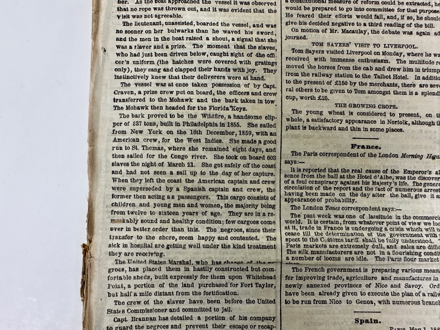 Rare Historial Antique May 14, 1860 The New York Herald Newspaper With Article On The Slave Trade [Photo 7]