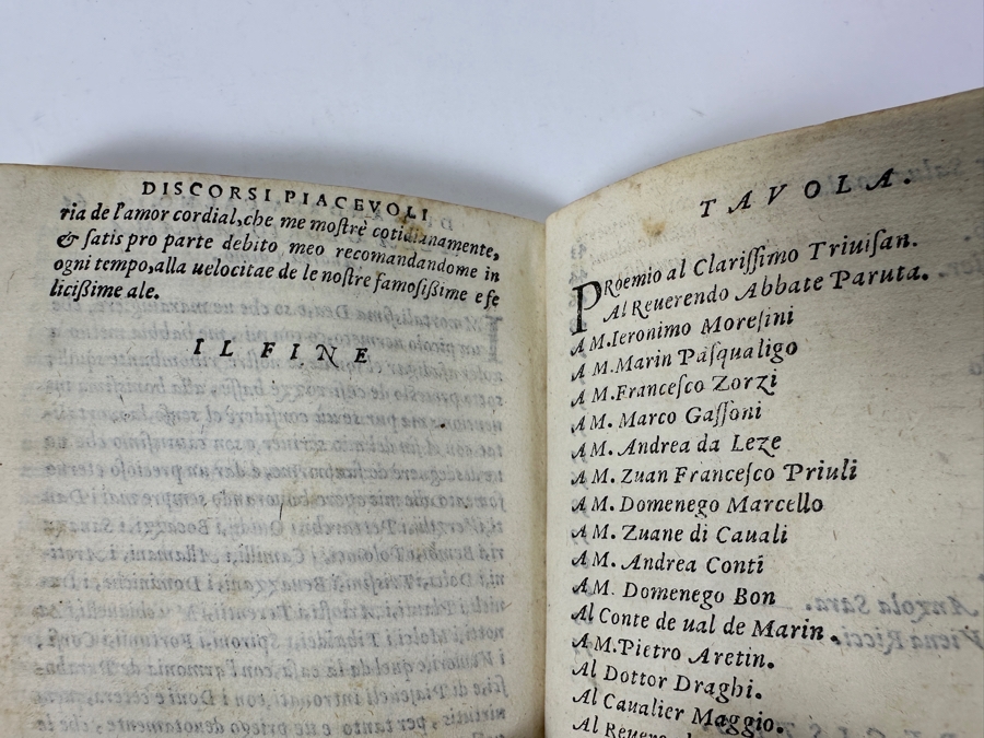 Antique 1559 Commedia Dell'arte Of Andrea Calmo / Michelangelo Buonarroti Letters Italy Purchased From Schilb Antiquarian Rare Books For $335 - See Photos For Description [Photo 8]