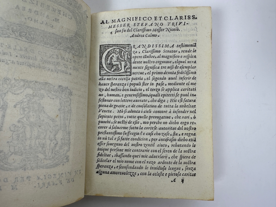 Antique 1559 Commedia Dell'arte Of Andrea Calmo / Michelangelo Buonarroti Letters Italy Purchased From Schilb Antiquarian Rare Books For $335 - See Photos For Description [Photo 5]