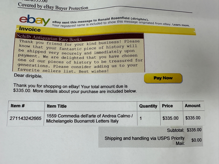 Antique 1559 Commedia Dell'arte Of Andrea Calmo / Michelangelo Buonarroti Letters Italy Purchased From Schilb Antiquarian Rare Books For $335 - See Photos For Description [Photo 10]