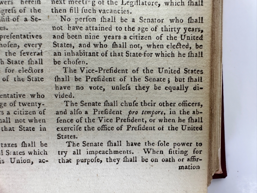 Antique 1787 Hardbound Book Of The Gentleman's Magazine London Volume LVII With Rare First English Printing Of The United States Constitution - See Photos For A Sampling Of Articles Estimate $3,000 [Photo 20]