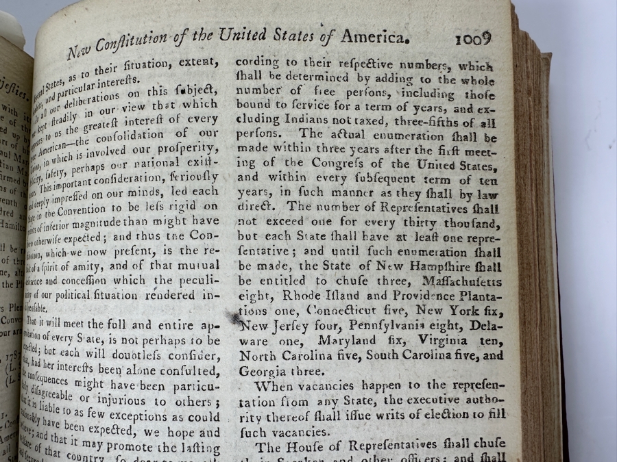 Antique 1787 Hardbound Book Of The Gentleman's Magazine London Volume LVII With Rare First English Printing Of The United States Constitution - See Photos For A Sampling Of Articles Estimate $3,000 [Photo 17]