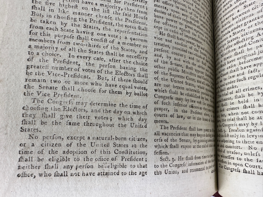 Antique 1787 Hardbound Book Of The Gentleman's Magazine London Volume LVII With Rare First English Printing Of The United States Constitution - See Photos For A Sampling Of Articles Estimate $3,000 [Photo 25]